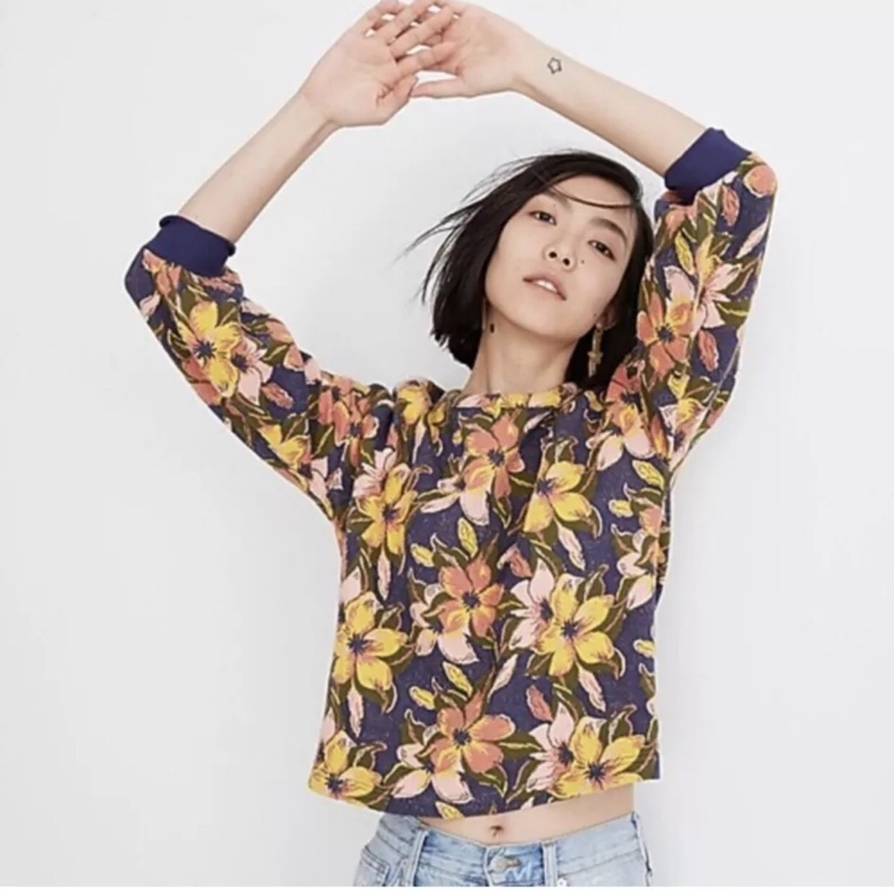 Miles By Madewell Island Magnolias Jacquard Sweatshirt M
